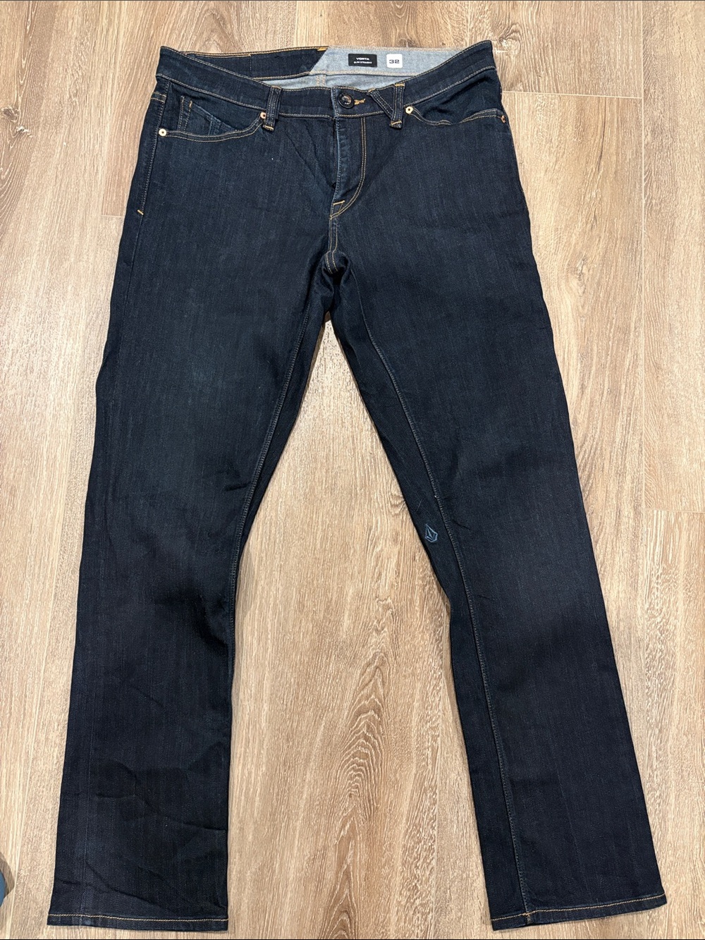 Volcom Men's Dark Navy Slim Straight Jeans